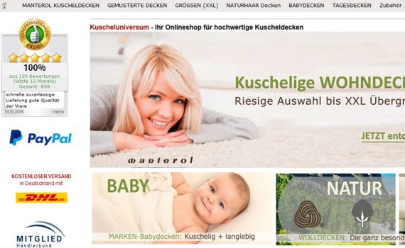 Onlineshop für hochwertige Kuscheldecken