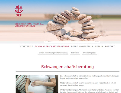 Bildschirmkopie der Internetseite der skf-offenburg
