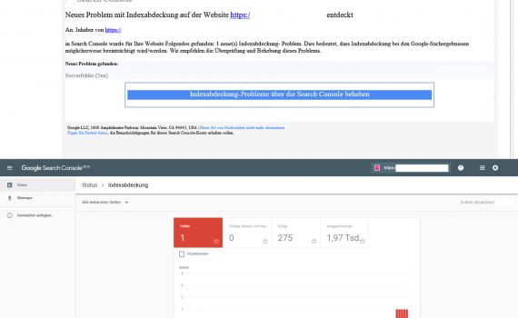 E-Mail zur Indexabdeckung und Indexabdeckung in Webmaster Tools
